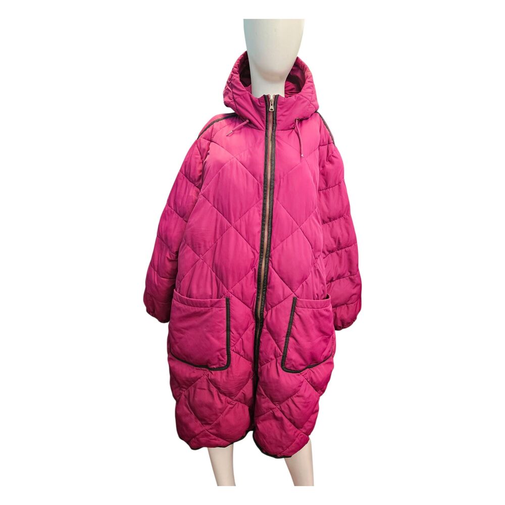 Lands End Pink Qulted Puffer Winter Jacket Womens Plus Size 2X